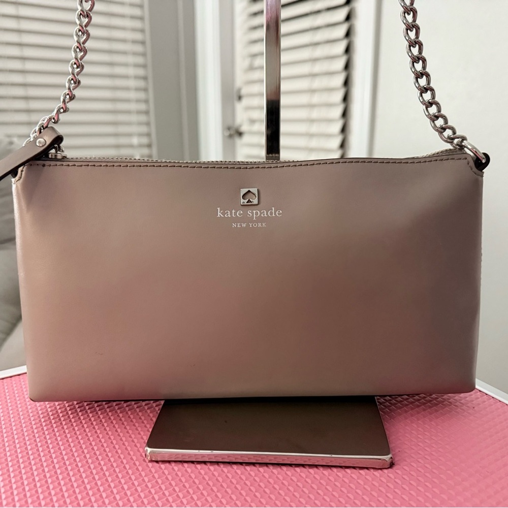 Kate Spade Gray Shoulder Bag with Chain Strap